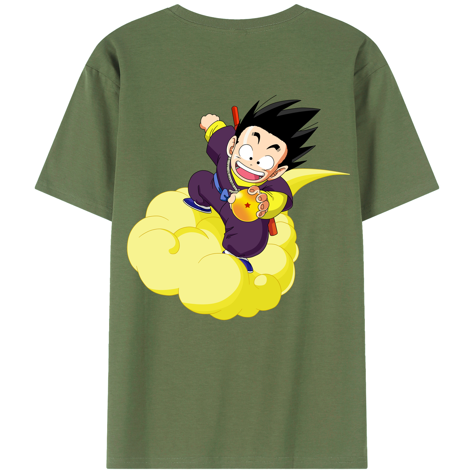 （画像用） ドラゴンボール 孫悟空（そん ごくう）Son Goku カカロット DRAGON BALL Kakarotto 綿100％ メンズ半袖Tシャツ（バックプリント） 通気性